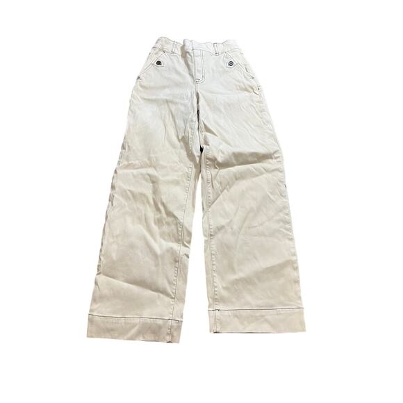 Spanx Twill cropped wide leg cropped pant high rise pull on khaki natural‎ xs - Picture 2 of 7